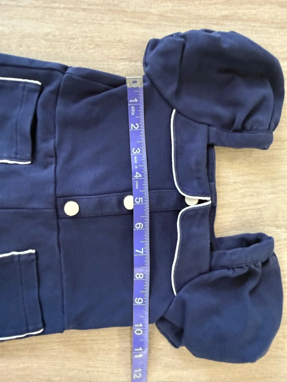 Janie and Jack Navy Puff Sleeve Knit Romper Nautical White Toddler Girls 2T